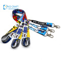 Großhandelspersonalizado einfaches einziehbares gedrucktes Logo-Nylon-Polyester-Umhängeband Sublimation benutzerdefiniertes Lanyard mit Schnalle